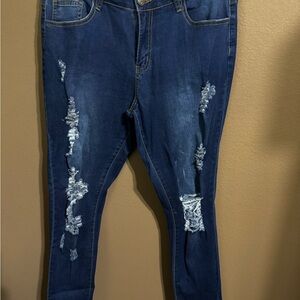 Classic Women’s Distressed Stretch Jeans Size XL (32x27)